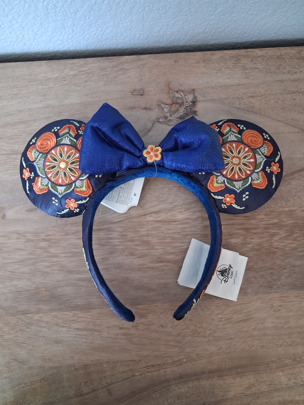 Disney Embroidered Navy Floral Minnie Ears Headband From Norway